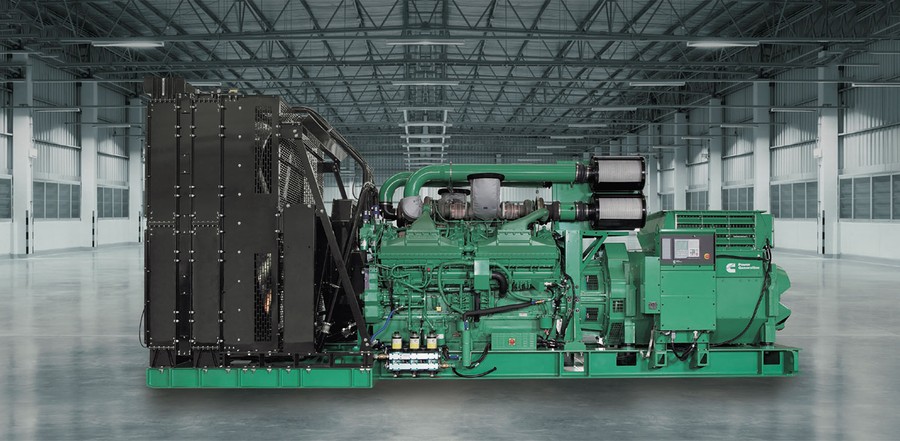 Grupo electrógeno diésel Cummins Power Generation completo en nave industrial